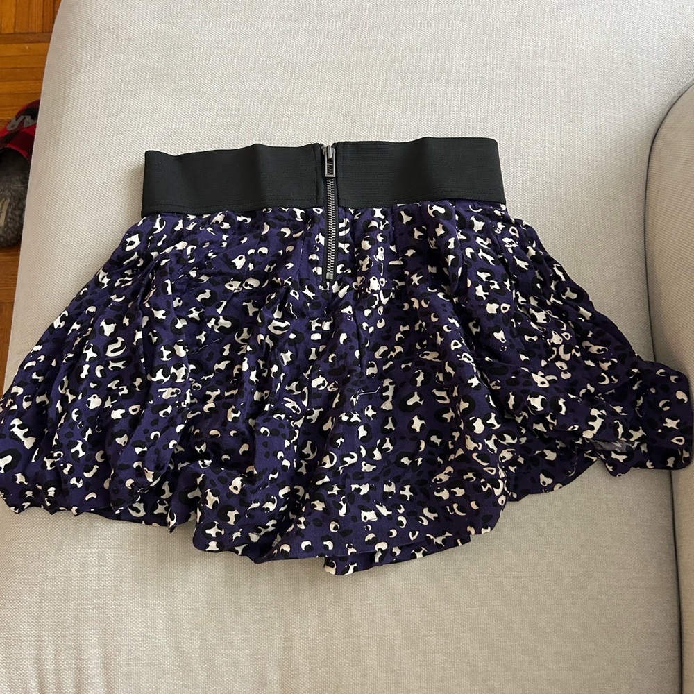 Purple printed Armani Exchange flouncy mini